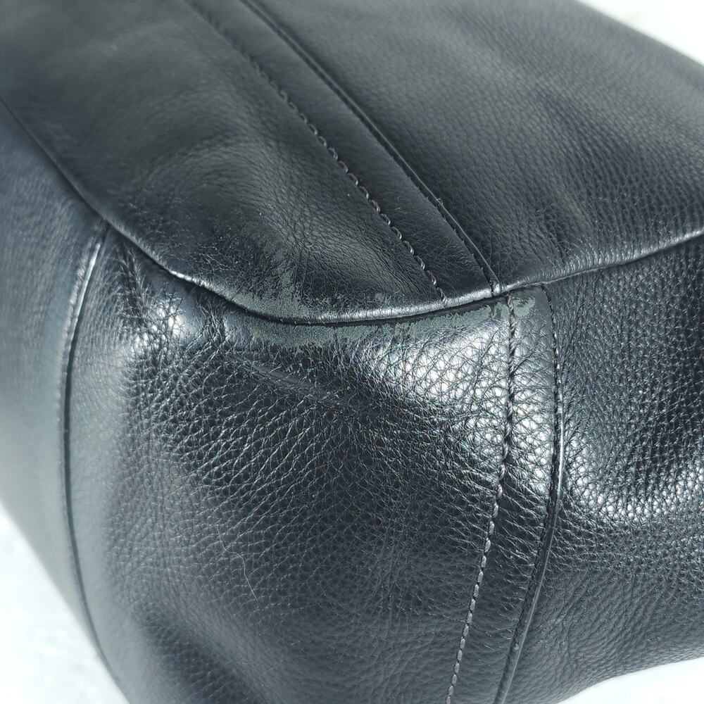 Coach Park Carrie 23284 Black Pebbled Leather Carryall Tote Shoulder Bag - Picture 8 of 16